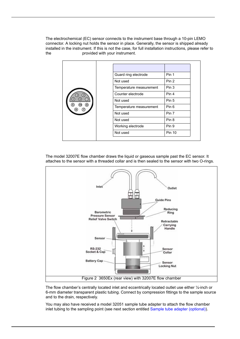 1 sensor installation, 2 flow chamber installation, Installation | Hach-Lange ORBISPHERE 3650 User Manual | Page 22 / 54