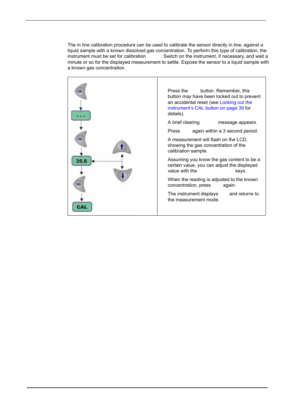 2 calibration in line, Calibrations 6.4.2 calibration in line | Hach-Lange ORBISPHERE 3650 User Manual | Page 45 / 54
