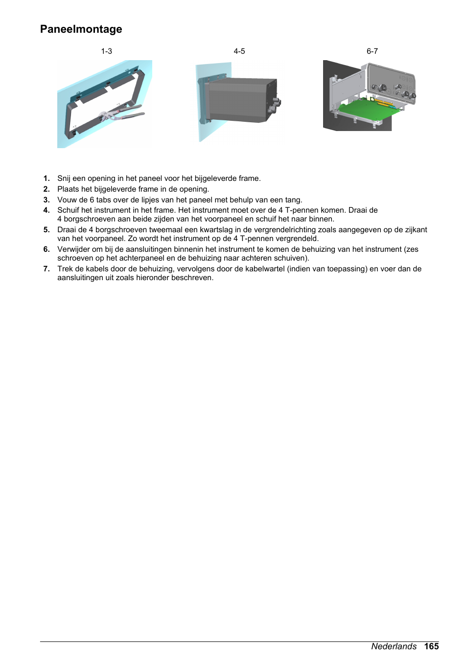 Paneelmontage | Hach-Lange ORBISPHERE KM1100 Basic User Manual User Manual | Page 165 / 350