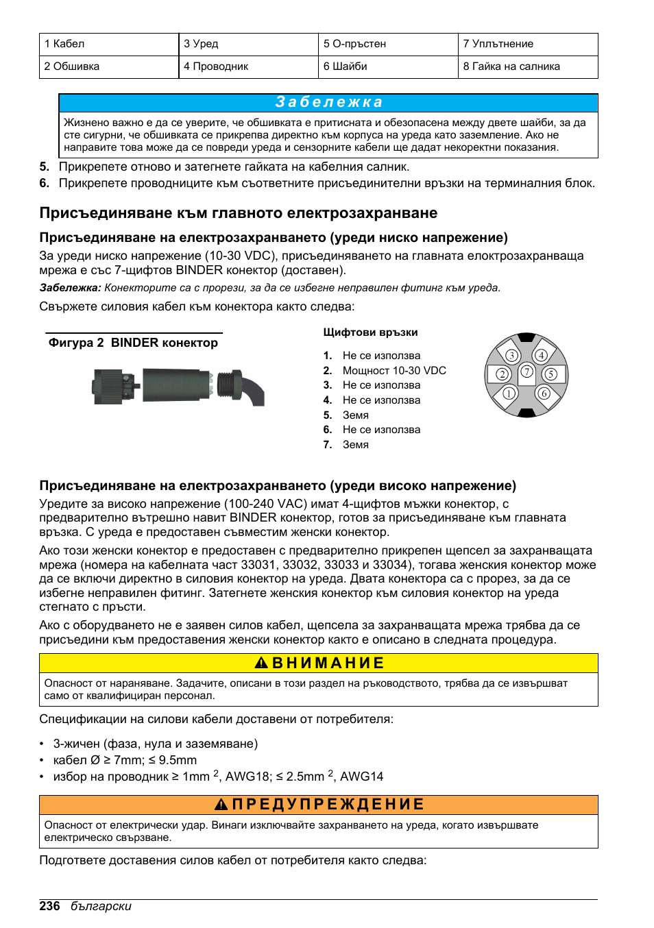 Присъединяване към главното електрозахранване | Hach-Lange ORBISPHERE KM1100 Basic User Manual User Manual | Page 236 / 350
