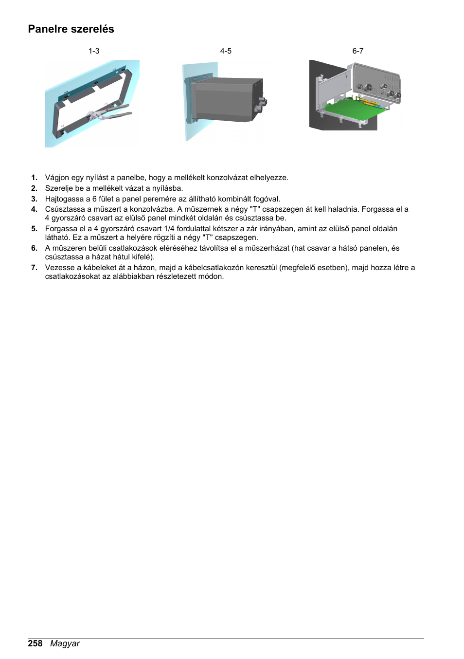 Panelre szerelés | Hach-Lange ORBISPHERE KM1100 Basic User Manual User Manual | Page 258 / 350