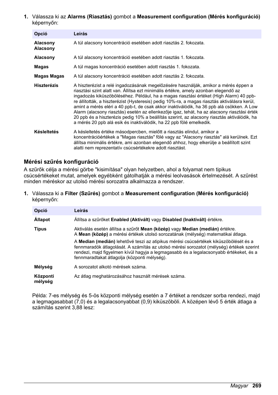 Mérési szűrés konfiguráció | Hach-Lange ORBISPHERE KM1100 Basic User Manual User Manual | Page 269 / 350