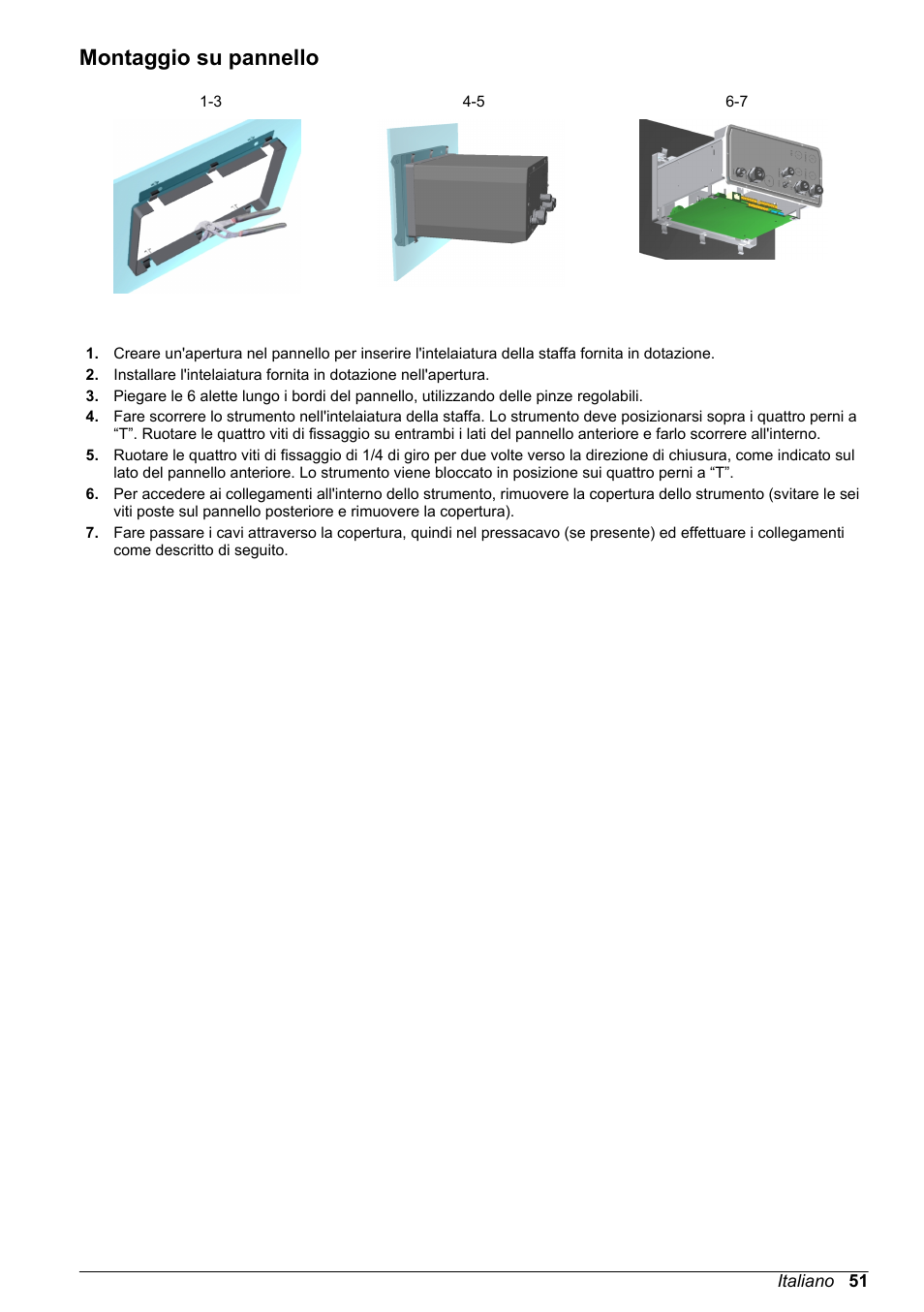 Montaggio su pannello | Hach-Lange ORBISPHERE KM1100 Basic User Manual User Manual | Page 51 / 350