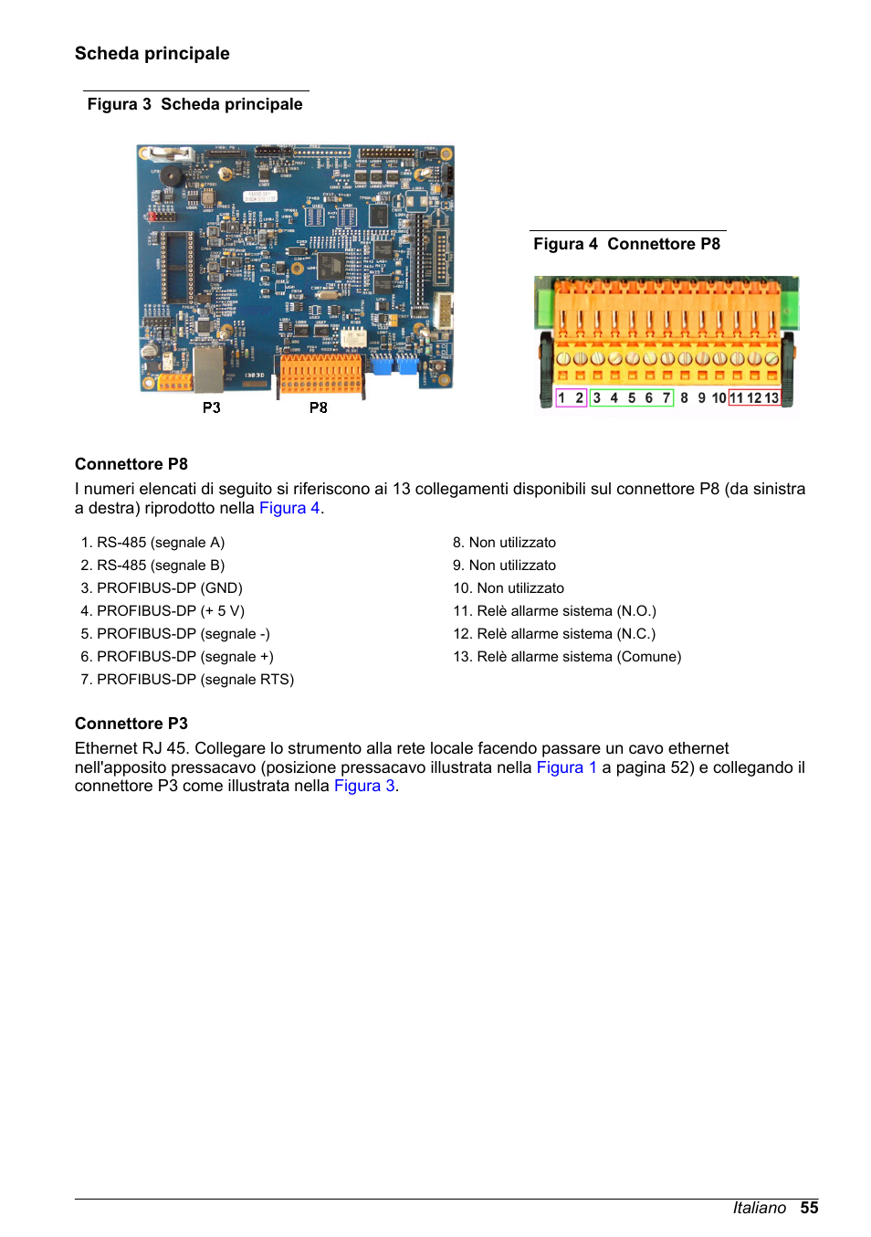 Scheda principale, I connettori p8 sulla scheda principale, Figura 3 | Hach-Lange ORBISPHERE KM1100 Basic User Manual User Manual | Page 55 / 350