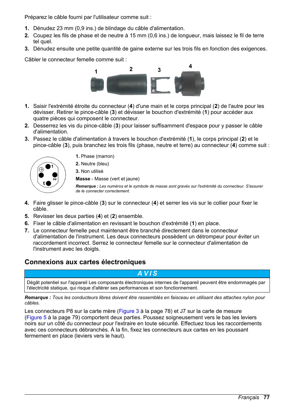 Connexions aux cartes électroniques | Hach-Lange ORBISPHERE KM1100 Basic User Manual User Manual | Page 77 / 350