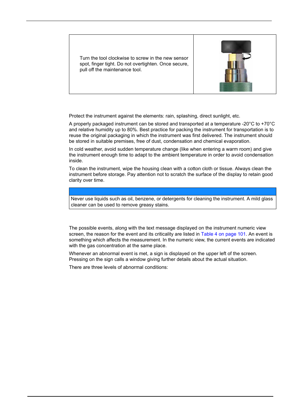 3 storage, handling and transportation, 4 troubleshooting | Hach-Lange ORBISPHERE K1100_M1100 Operator Manual User Manual | Page 101 / 114