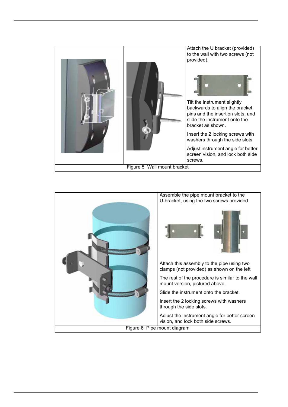 2 wall mounting, 3 pipe mounting, 2 wall mounting 3.3.3 pipe mounting | Hach-Lange ORBISPHERE K1100_M1100 Operator Manual User Manual | Page 26 / 114