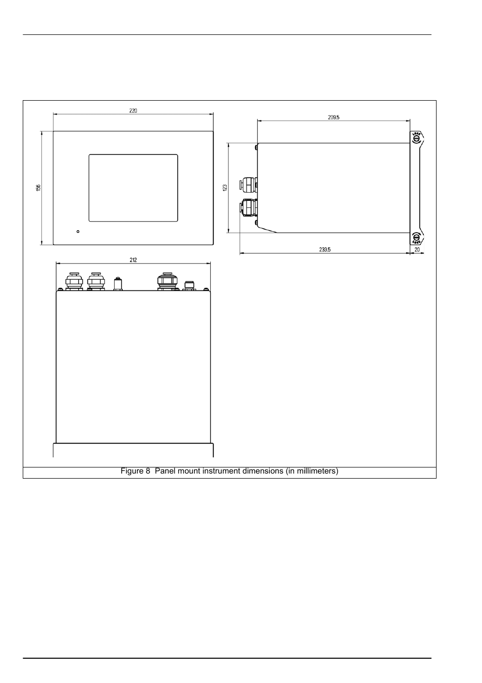 4 panel mount instrument, 1 instrument dimensions | Hach-Lange ORBISPHERE K1100_M1100 Operator Manual User Manual | Page 28 / 114