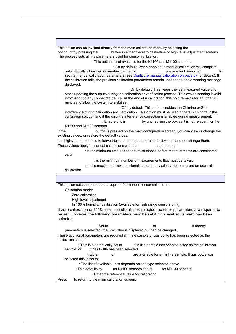 2 calibration configuration, Calibration menu | Hach-Lange ORBISPHERE K1100_M1100 Operator Manual User Manual | Page 59 / 114