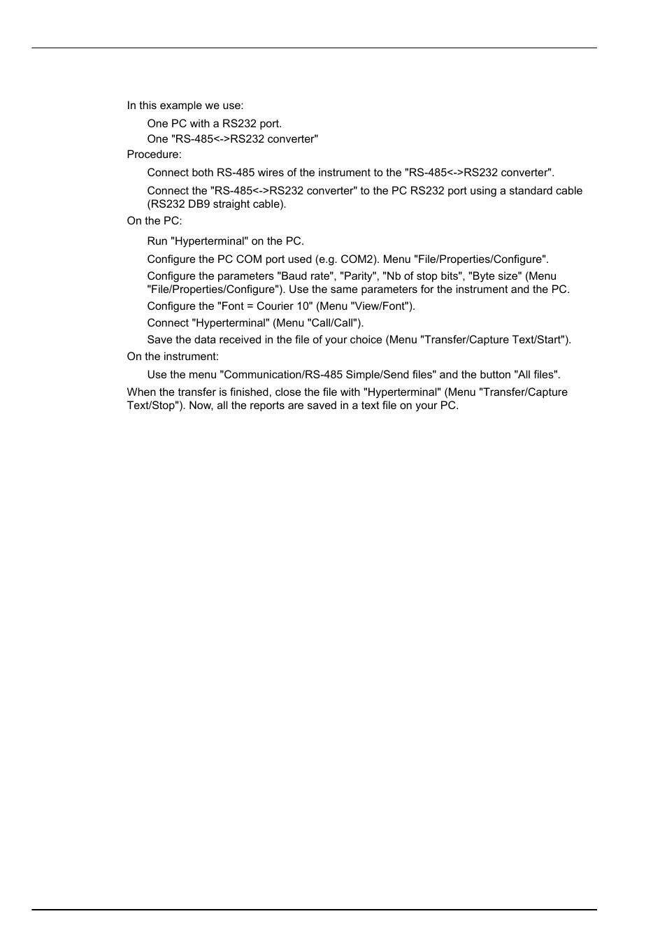 2 example of use, Communication menu 9.1.2 example of use | Hach-Lange ORBISPHERE K1100_M1100 Operator Manual User Manual | Page 78 / 114