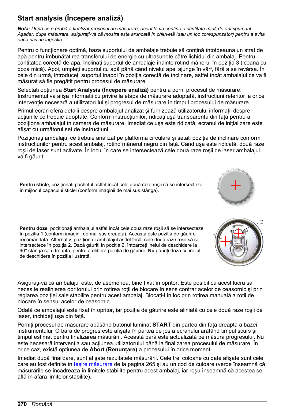 Start analysis (începere analiză) | Hach-Lange ORBISPHERE 6110 Basic User Manual User Manual | Page 270 / 302
