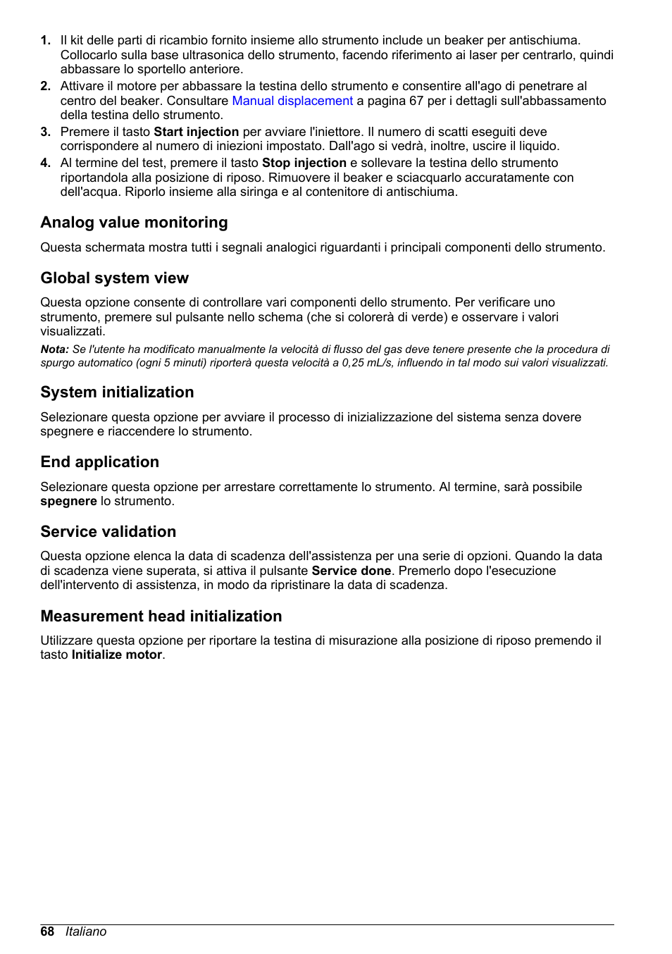 Analog value monitoring, Global system view, System initialization | End application, Service validation, Measurement head initialization | Hach-Lange ORBISPHERE 6110 Basic User Manual User Manual | Page 68 / 302