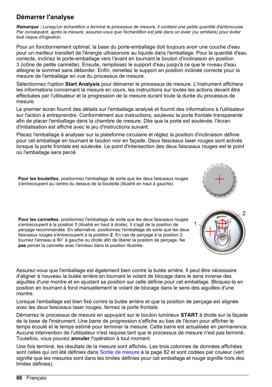 Démarrer l'analyse | Hach-Lange ORBISPHERE 6110 Basic User Manual User Manual | Page 88 / 302