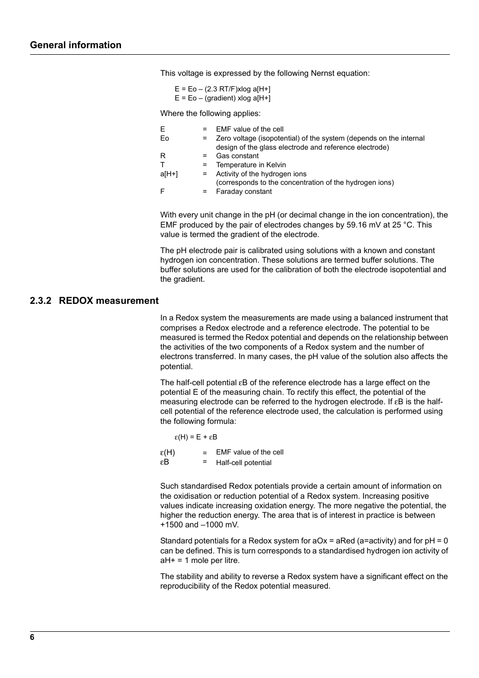 2 redox measurement, General information | Hach-Lange 1200-S sc User Manual | Page 8 / 34