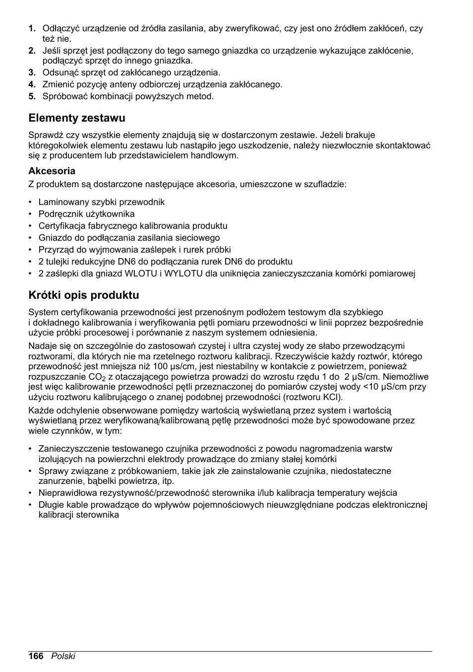 Elementy zestawu, Akcesoria, Krótki opis produktu | Hach-Lange POLYMETRON 9526 User Manual | Page 166 / 224