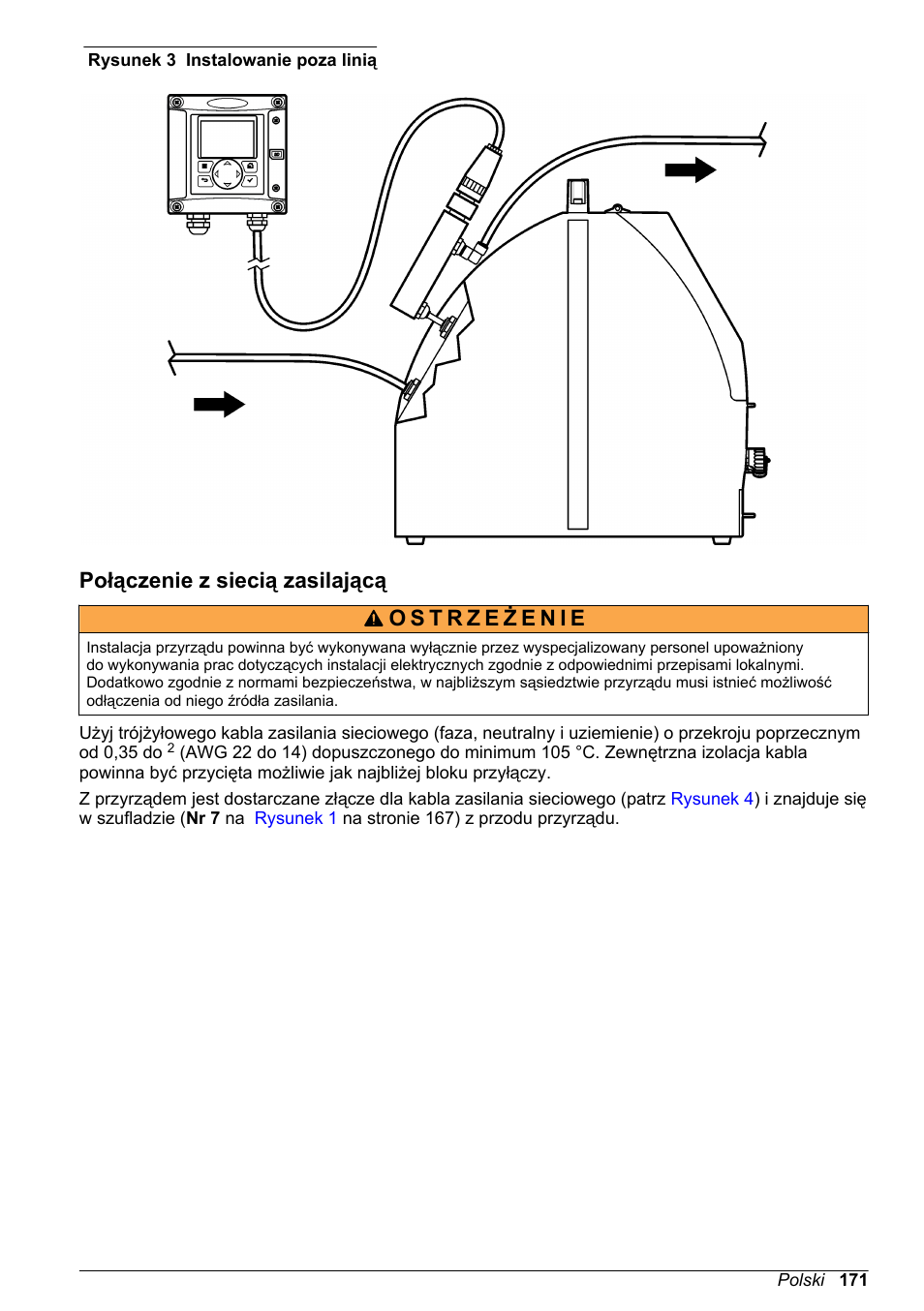 Połączenie z siecią zasilającą | Hach-Lange POLYMETRON 9526 User Manual | Page 171 / 224