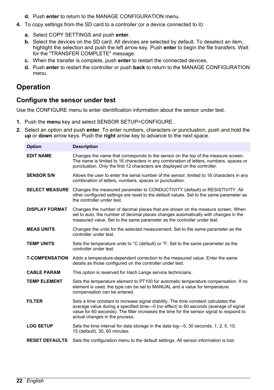 Operation, Configure the sensor under test | Hach-Lange POLYMETRON 9526 User Manual | Page 24 / 34