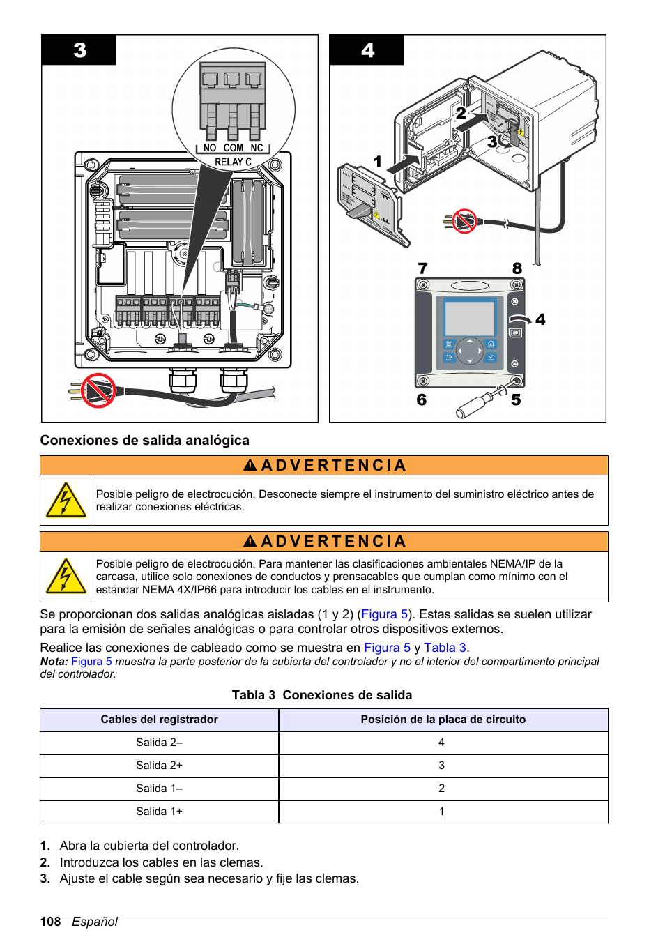 Conexiones de salida analógica | Hach-Lange POLYMETRON 9523 Basic User Manual User Manual | Page 108 / 254