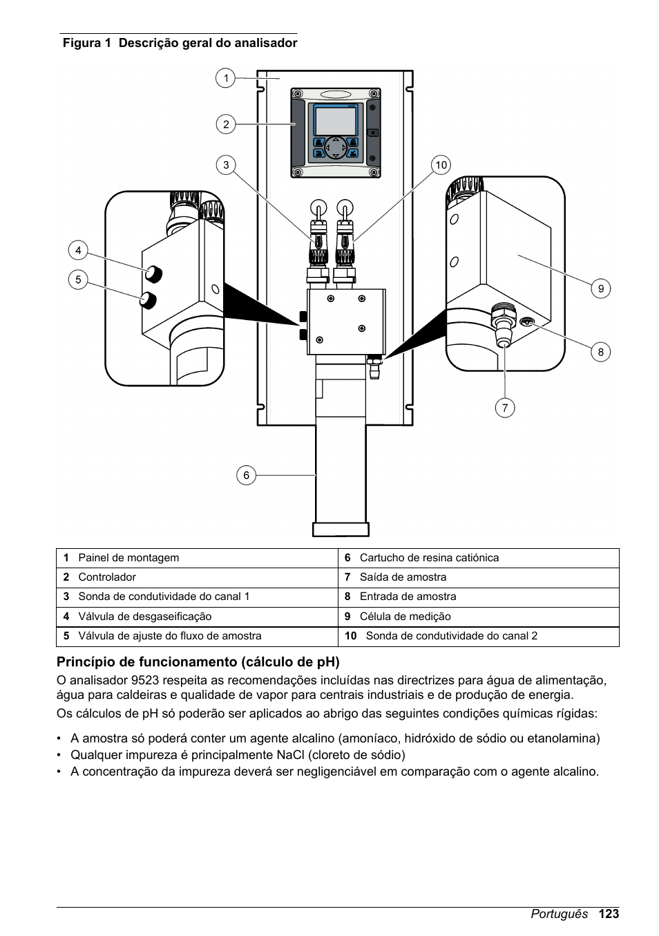Princípio de funcionamento (cálculo de ph) | Hach-Lange POLYMETRON 9523 Basic User Manual User Manual | Page 123 / 254