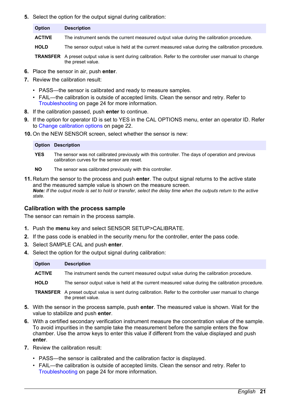 Calibration with the process sample | Hach-Lange POLYMETRON 9523 Basic User Manual User Manual | Page 21 / 254