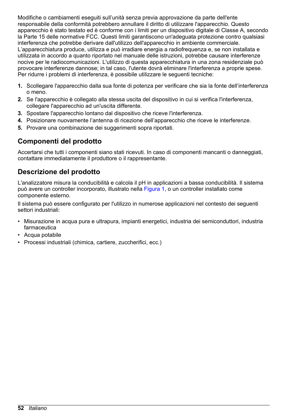 Componenti del prodotto, Descrizione del prodotto | Hach-Lange POLYMETRON 9523 Basic User Manual User Manual | Page 52 / 254
