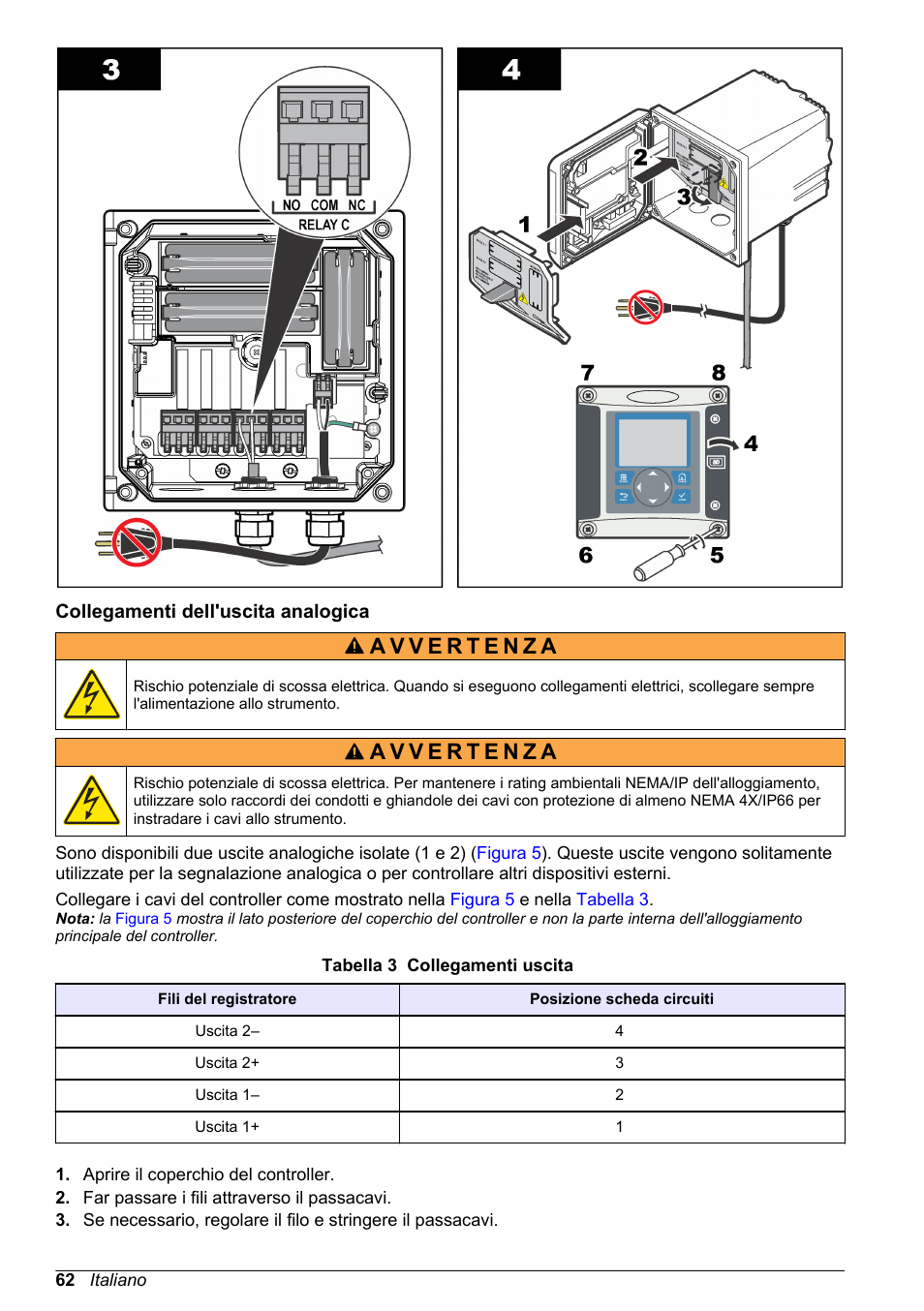 Collegamenti dell'uscita analogica | Hach-Lange POLYMETRON 9523 Basic User Manual User Manual | Page 62 / 254