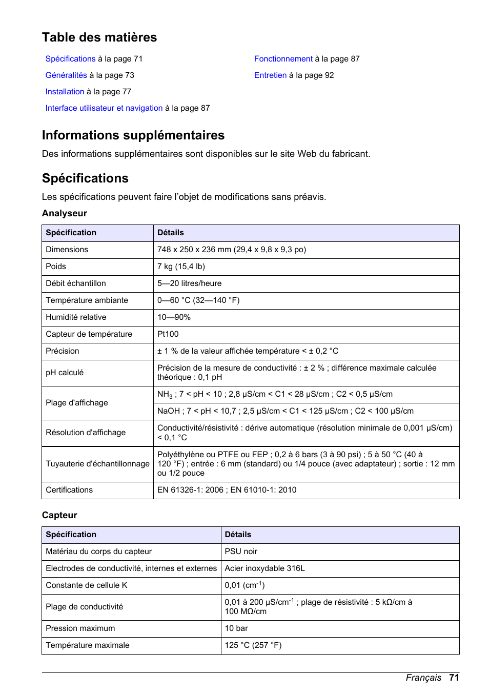 Hach-Lange POLYMETRON 9523 Basic User Manual User Manual | Page 71 / 254