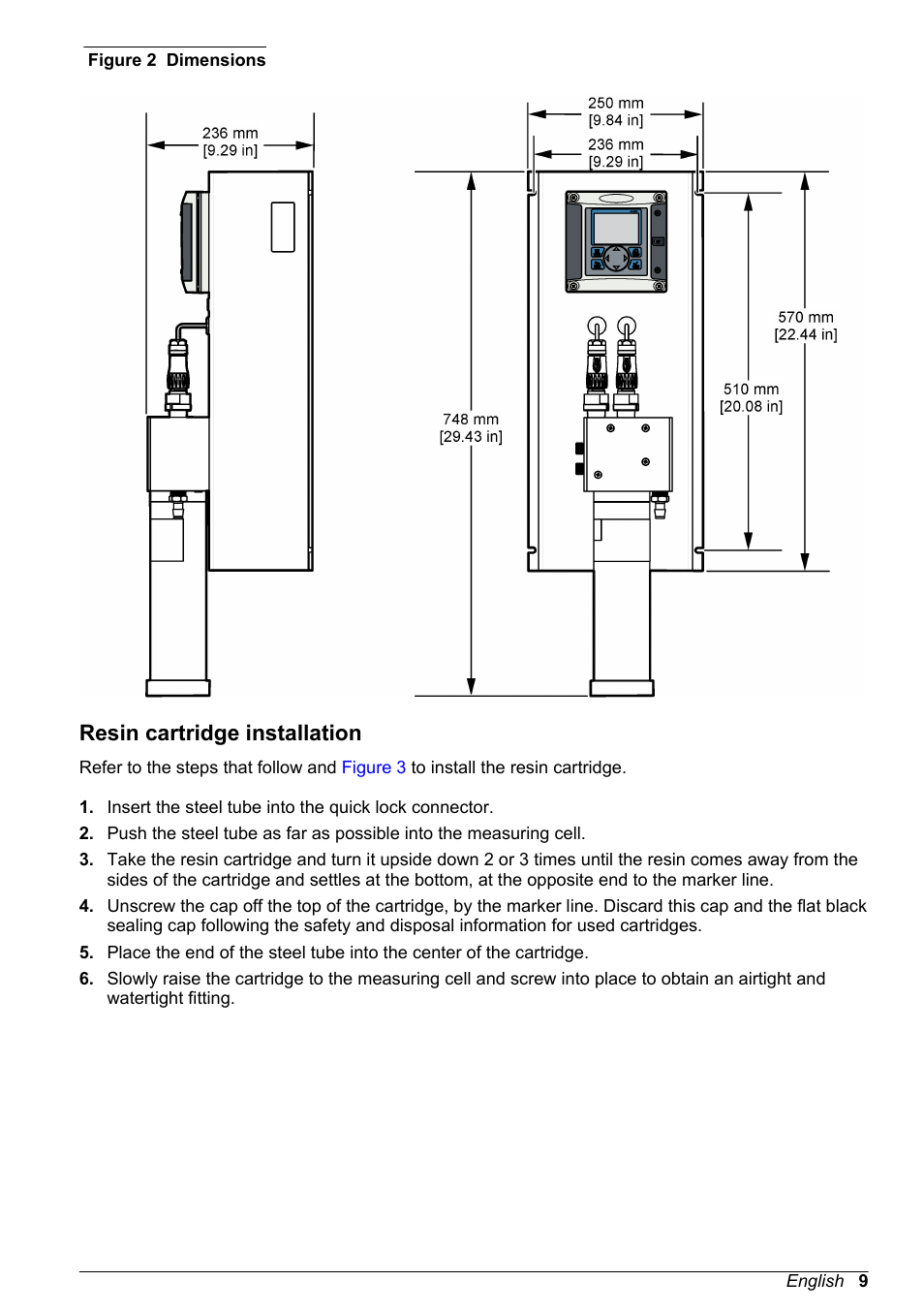 Resin cartridge installation | Hach-Lange POLYMETRON 9523 Basic User Manual User Manual | Page 9 / 254