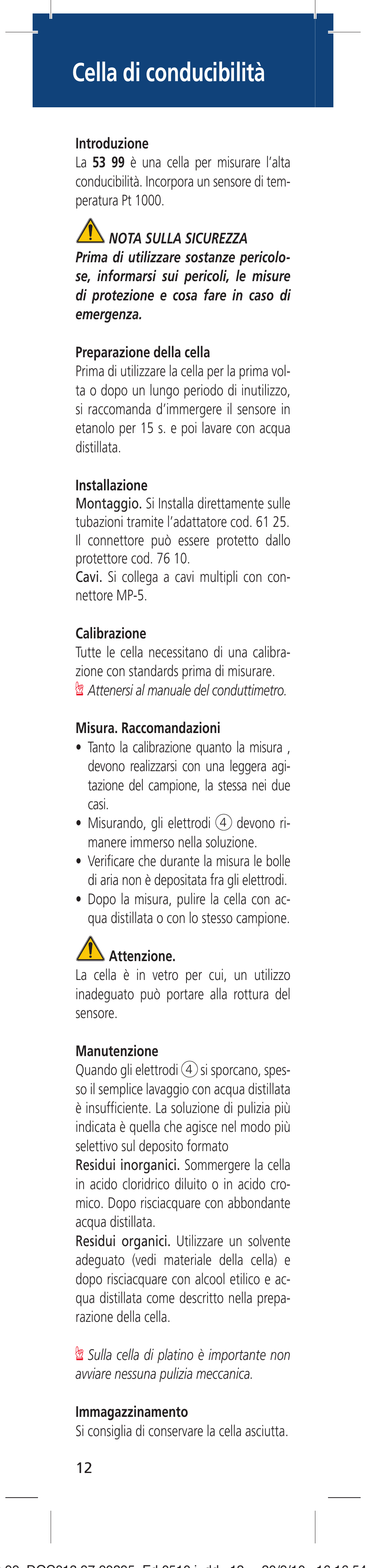 Cella di conducibilità | Hach-Lange LZU5399 User Manual | Page 12 / 16