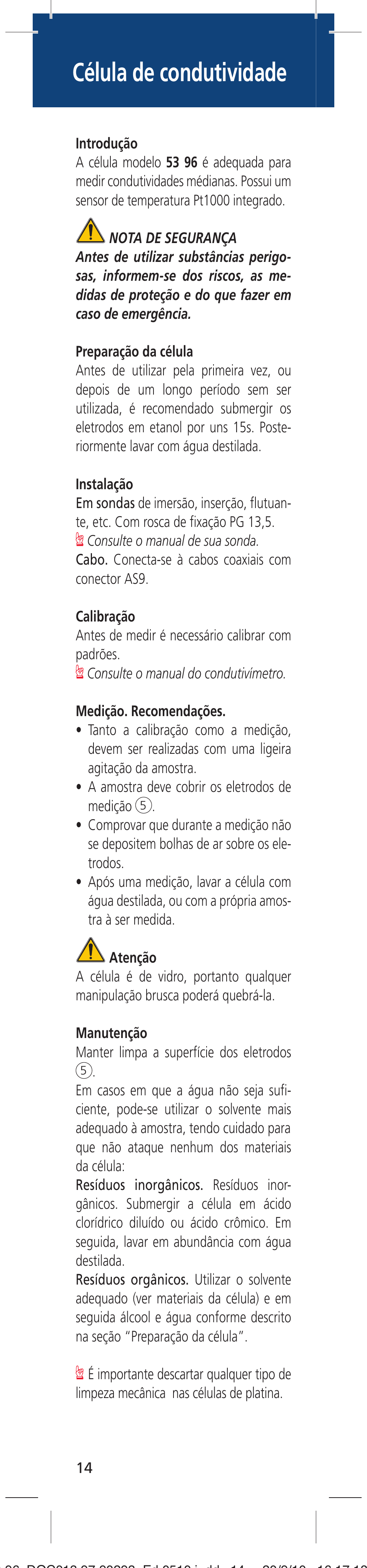 Célula de condutividade | Hach-Lange LZU5396 User Manual | Page 14 / 16