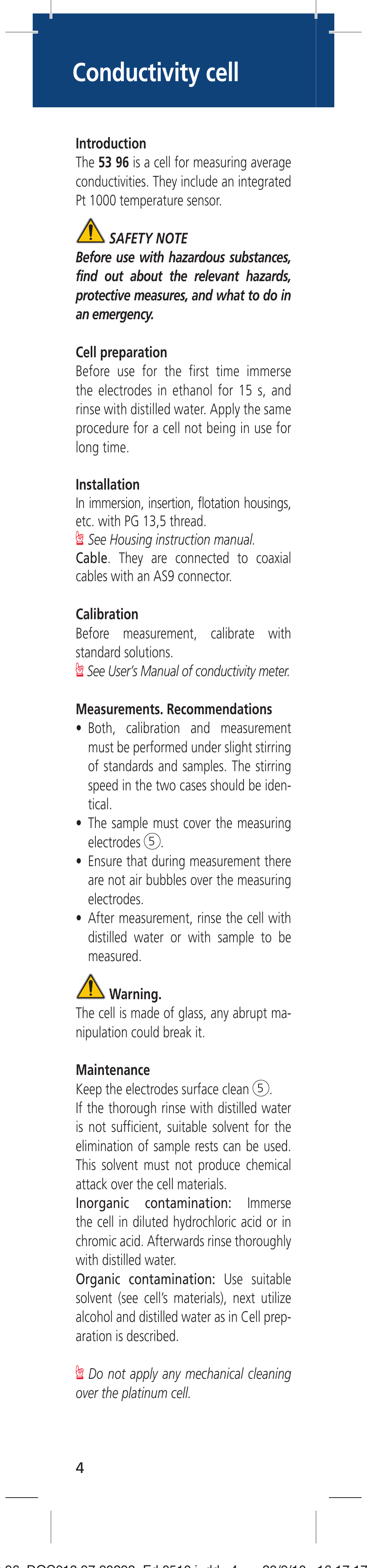 Conductivity cell | Hach-Lange LZU5396 User Manual | Page 4 / 16