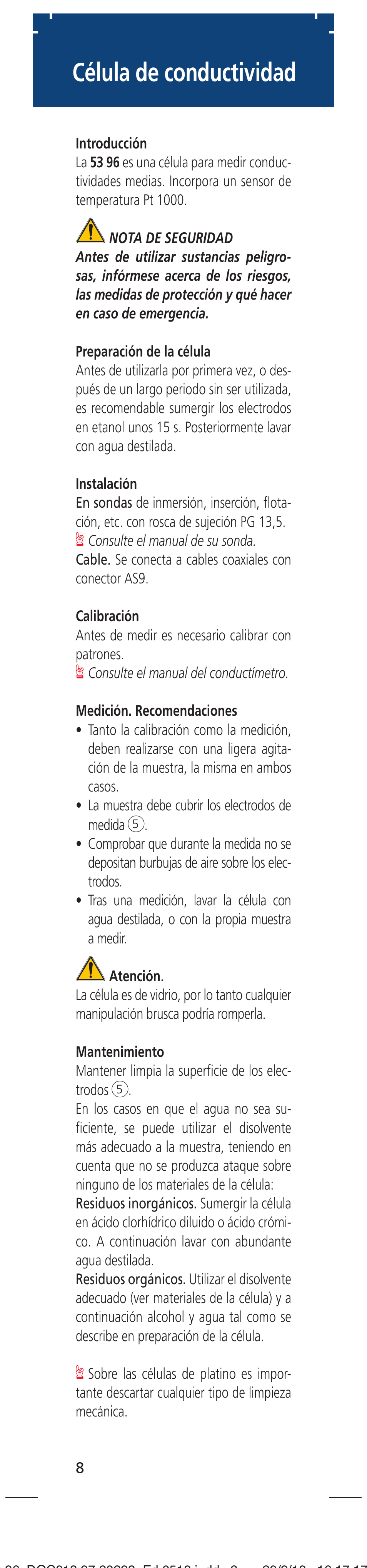 Célula de conductividad | Hach-Lange LZU5396 User Manual | Page 8 / 16