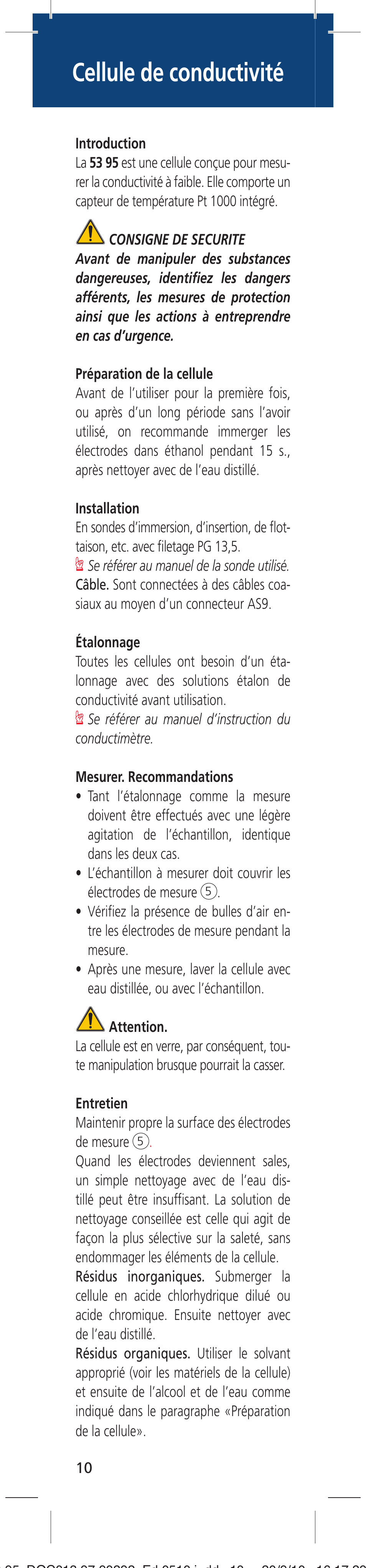 Cellule de conductivité | Hach-Lange LZU5395 User Manual | Page 10 / 16