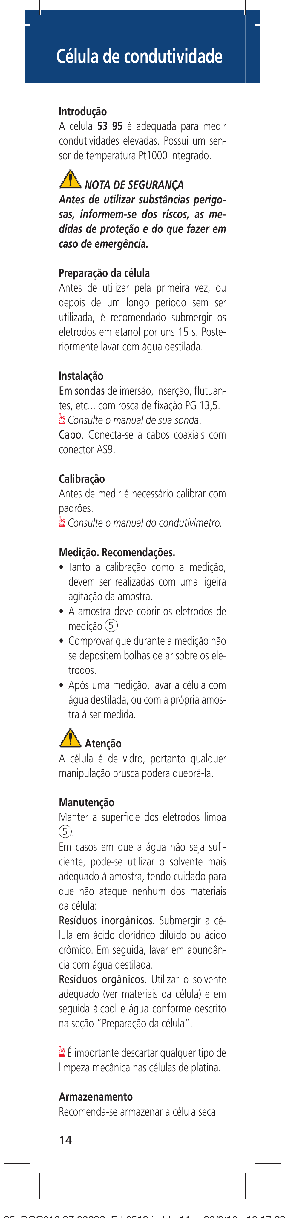 Célula de condutividade | Hach-Lange LZU5395 User Manual | Page 14 / 16