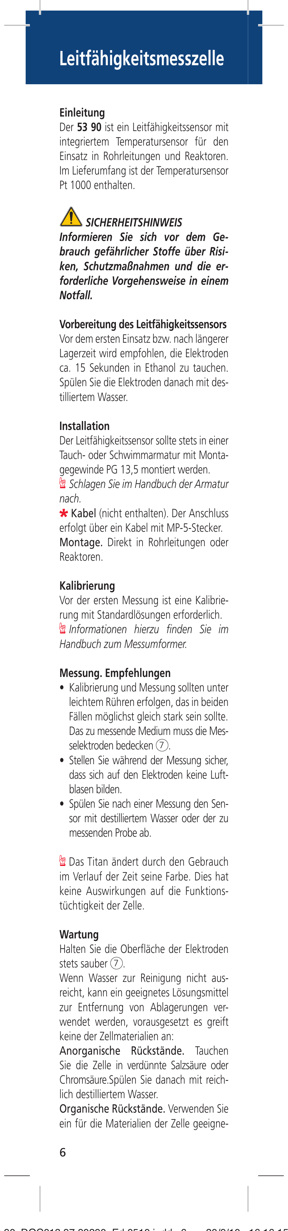 Leitfähigkeitsmesszelle | Hach-Lange LZU5390 User Manual | Page 6 / 16