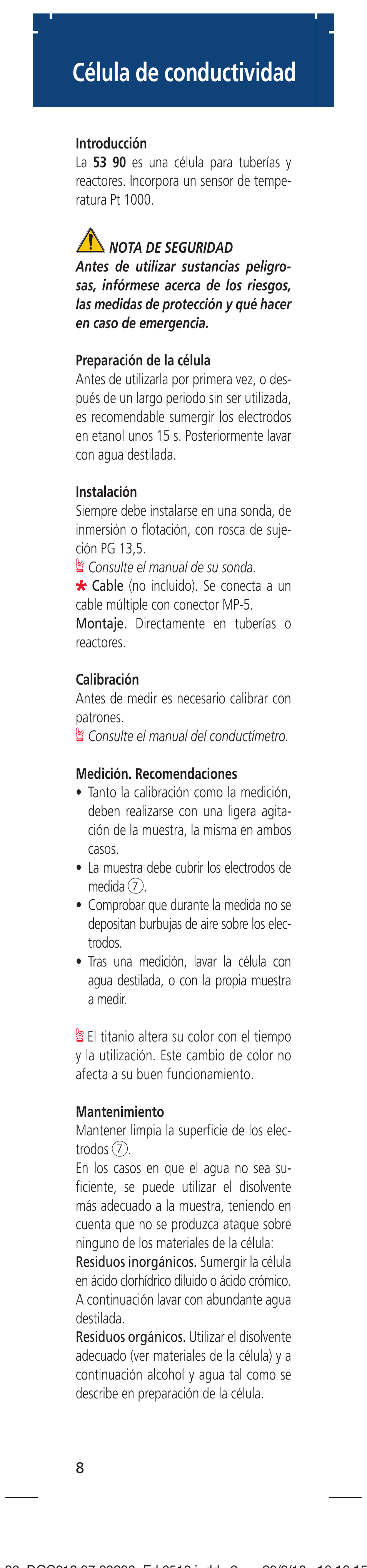 Célula de conductividad | Hach-Lange LZU5390 User Manual | Page 8 / 16