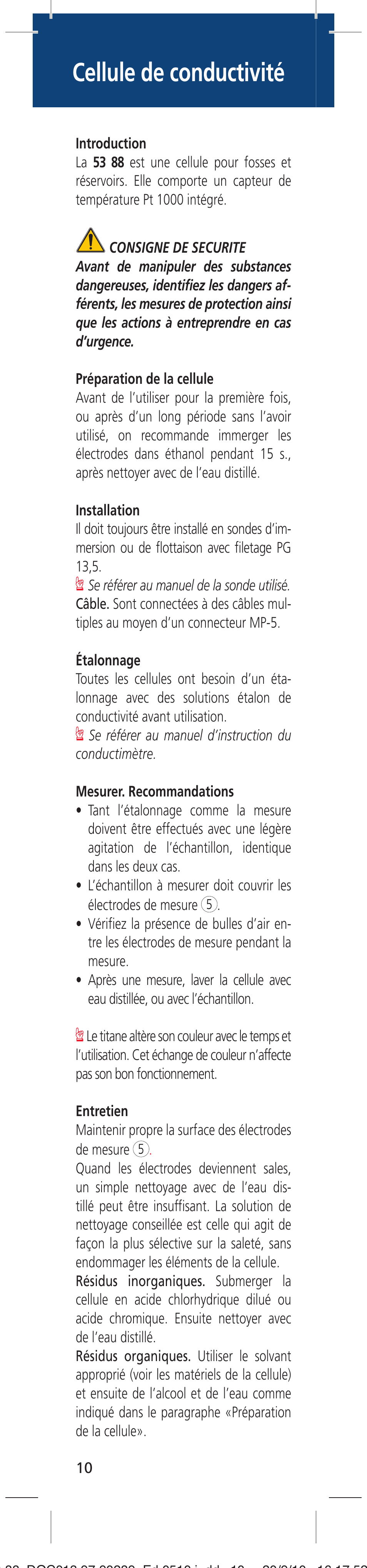 Cellule de conductivité | Hach-Lange LZU5388 User Manual | Page 10 / 16