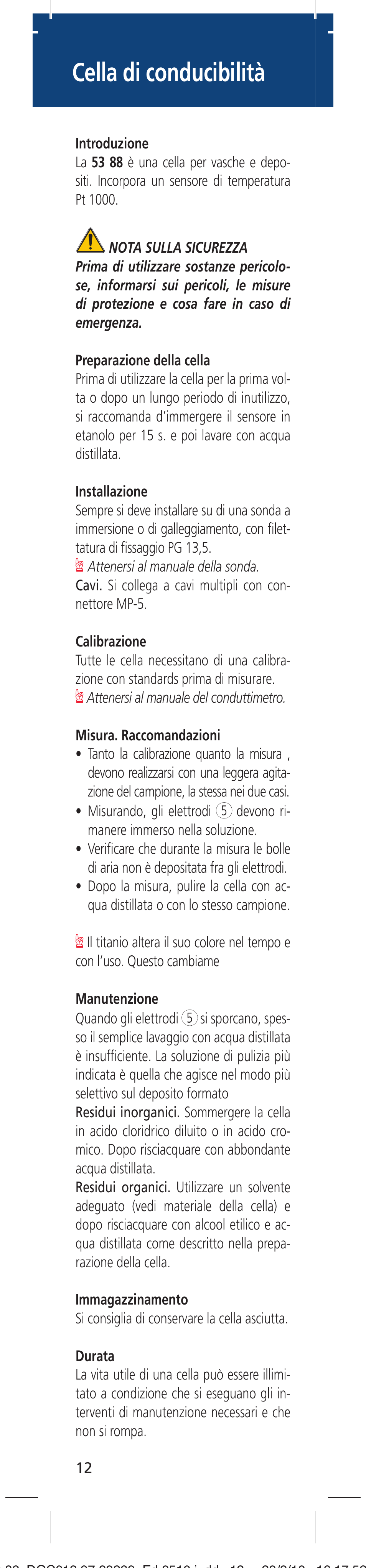 Cella di conducibilità | Hach-Lange LZU5388 User Manual | Page 12 / 16