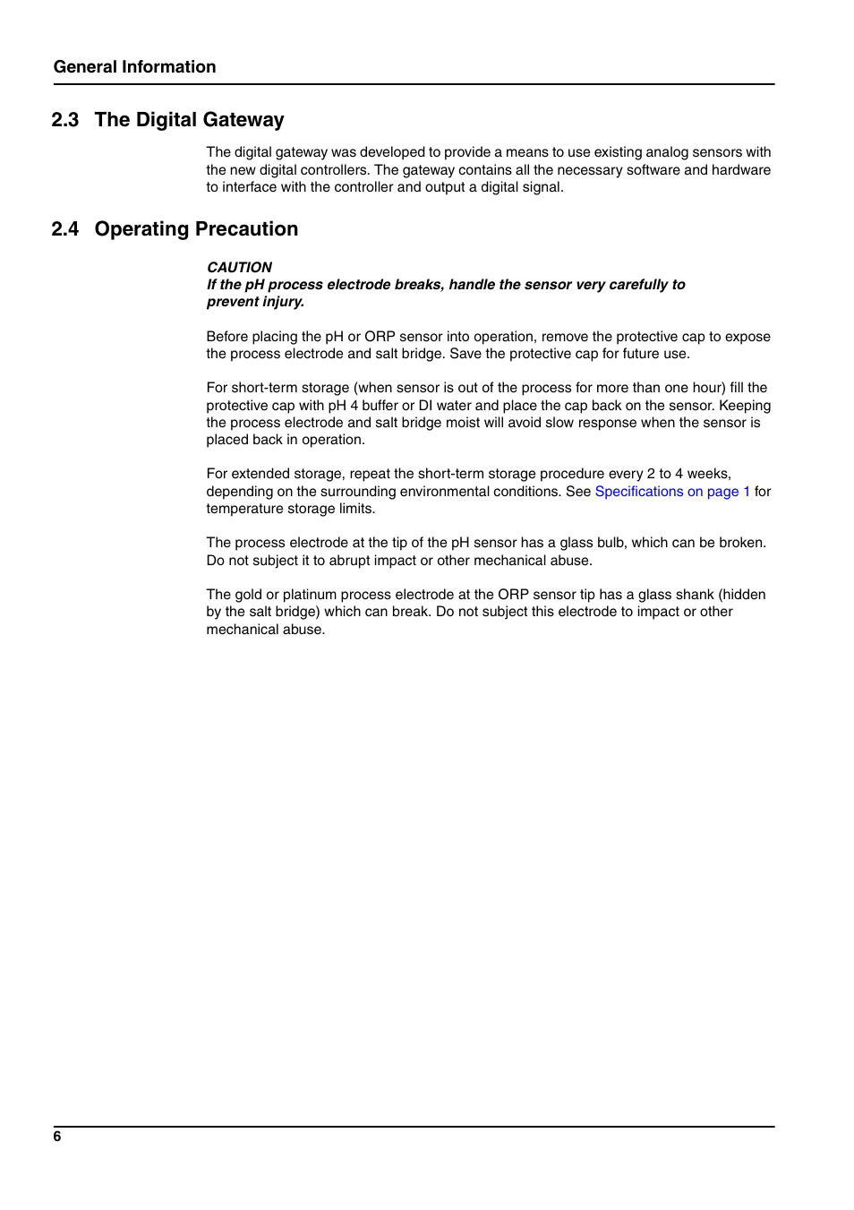 3 the digital gateway, 4 operating precaution | Hach-Lange pHD sc User Manual | Page 12 / 44