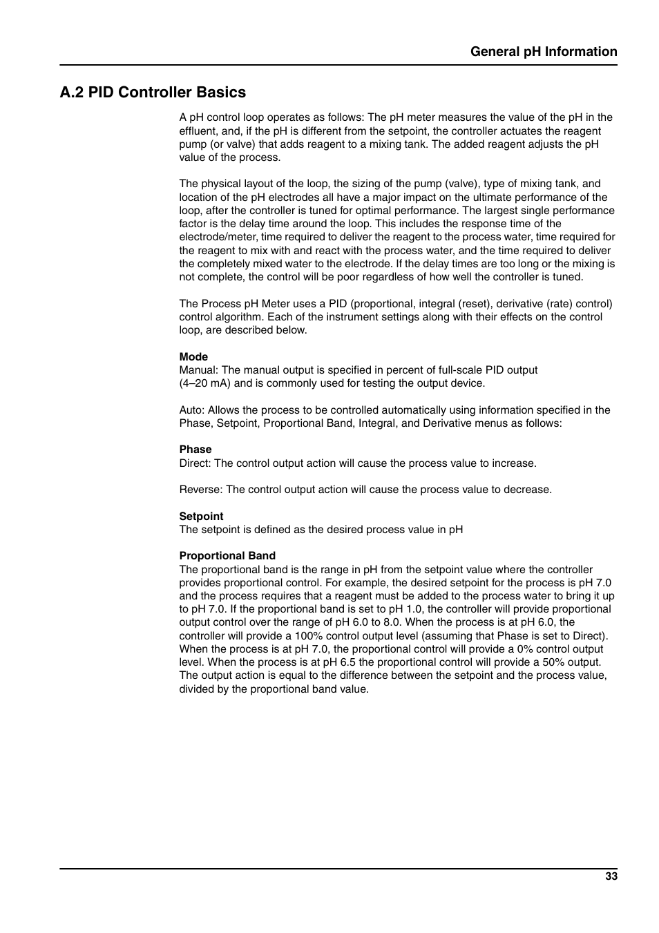 A.2 pid controller basics | Hach-Lange pHD sc User Manual | Page 39 / 44