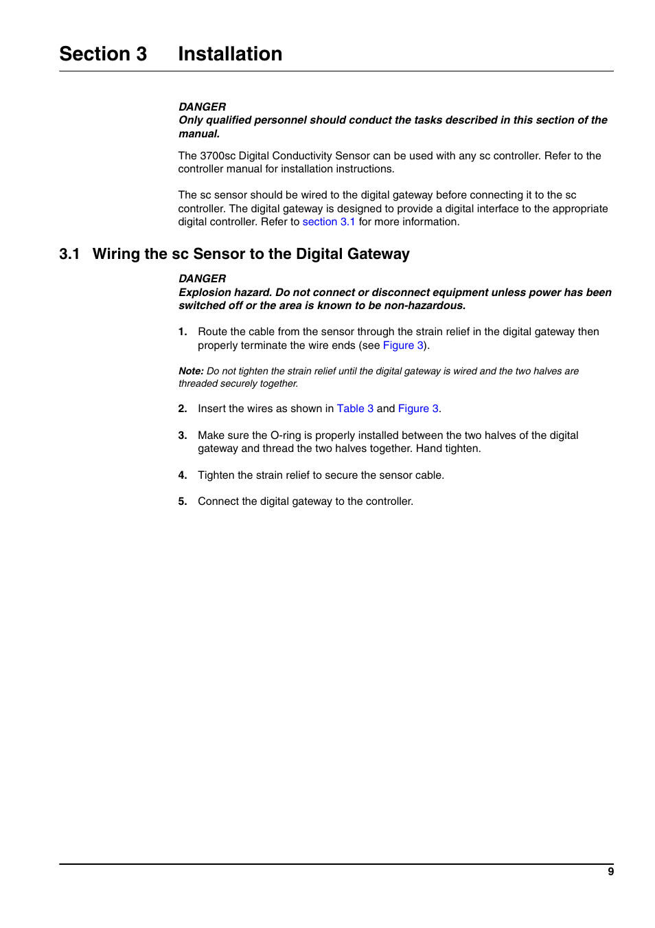 1 wiring the sc sensor to the digital gateway | Hach-Lange 3705 sc User Manual | Page 11 / 38