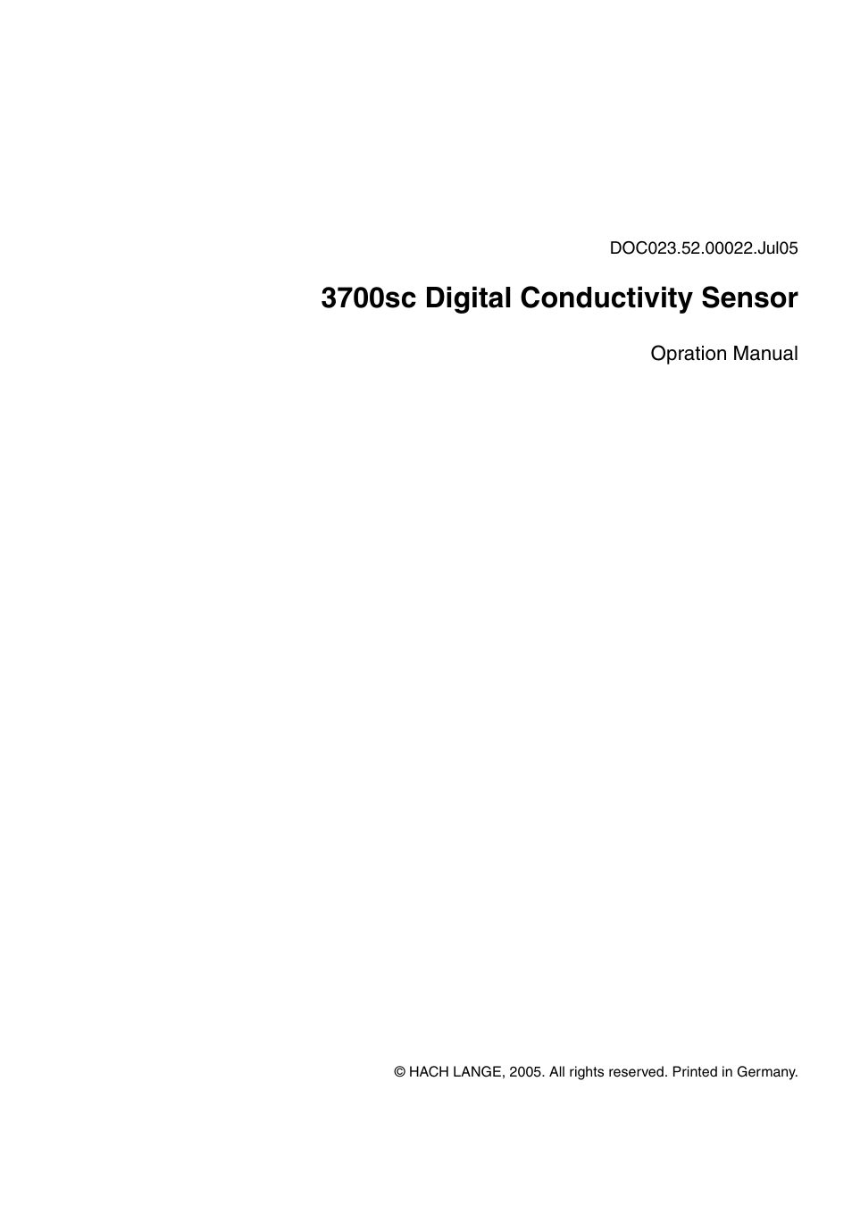 3700sc digital conductivity sensor | Hach-Lange 3705 sc User Manual | Page 3 / 38