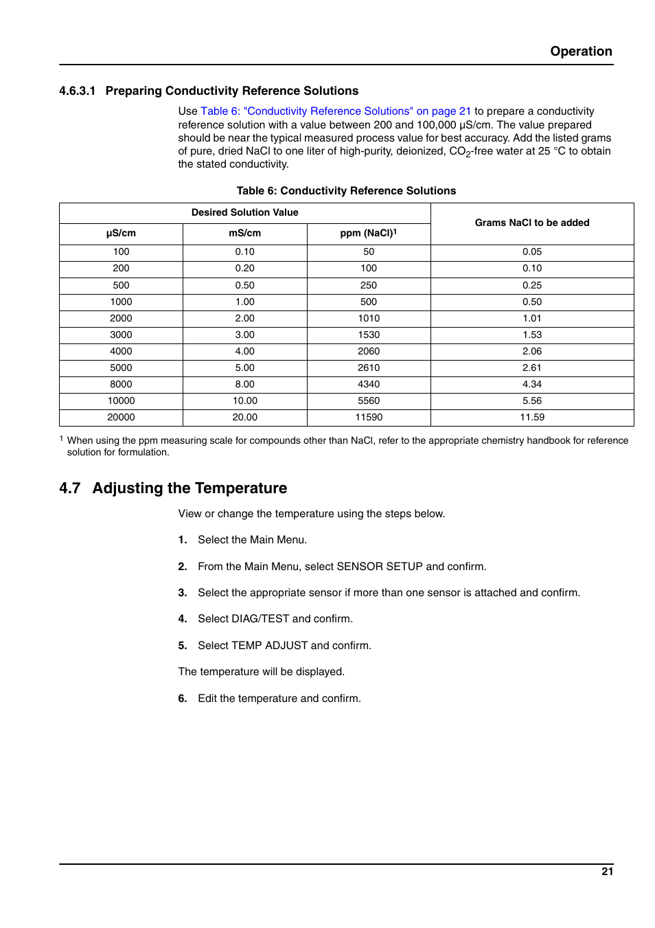 7 adjusting the temperature, Operation | Hach-Lange 3400 sc User Manual | Page 25 / 52