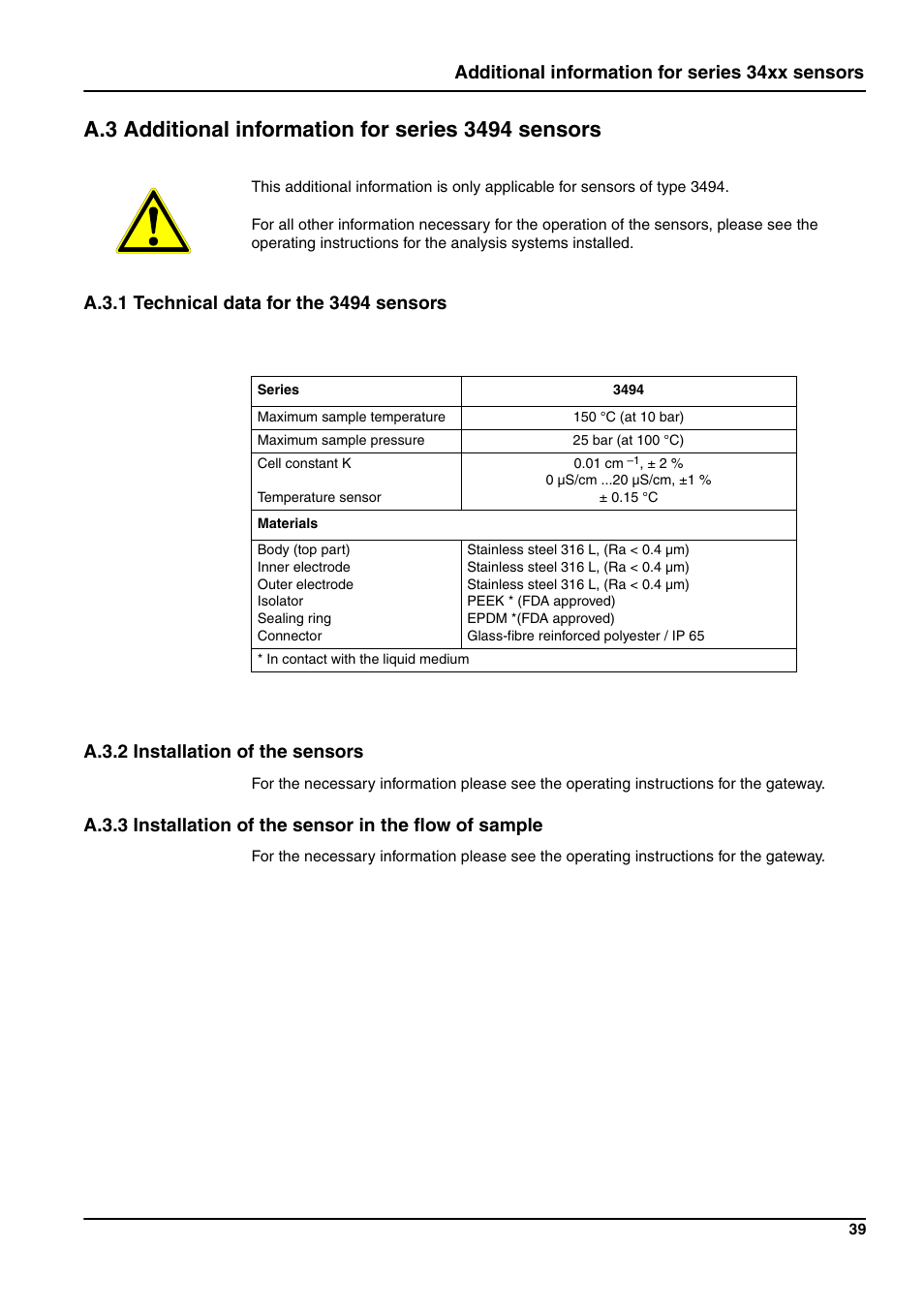 Additional information for series 34xx sensors | Hach-Lange 3400 sc User Manual | Page 43 / 52