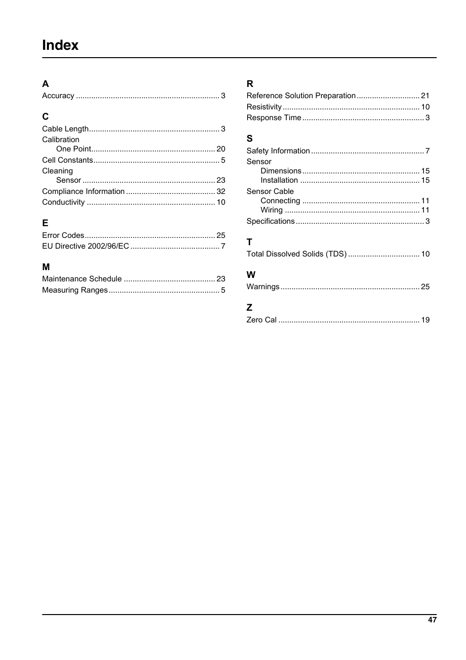 Index | Hach-Lange 3400 sc User Manual | Page 51 / 52