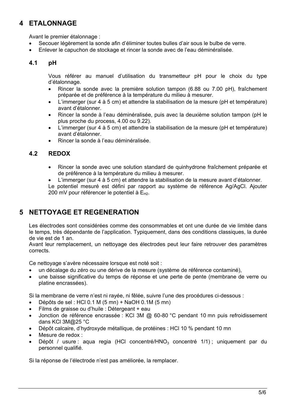 4 etalonnage, 5 nettoyage et regeneration | Hach-Lange POLYMETRON 8350_8351 User Manual User Manual | Page 15 / 36