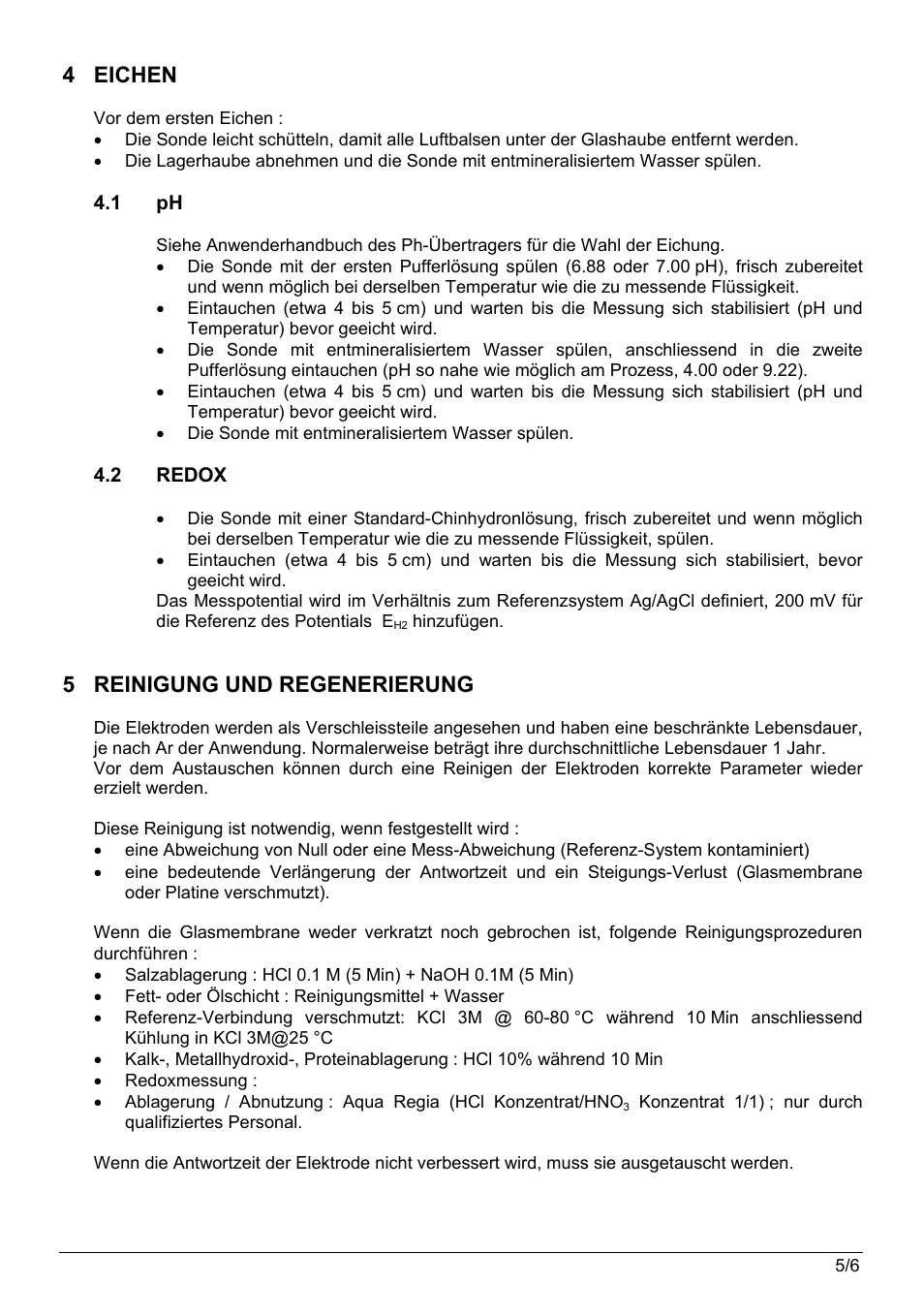 4 eichen, 5 reinigung und regenerierung | Hach-Lange POLYMETRON 8350_8351 User Manual User Manual | Page 21 / 36