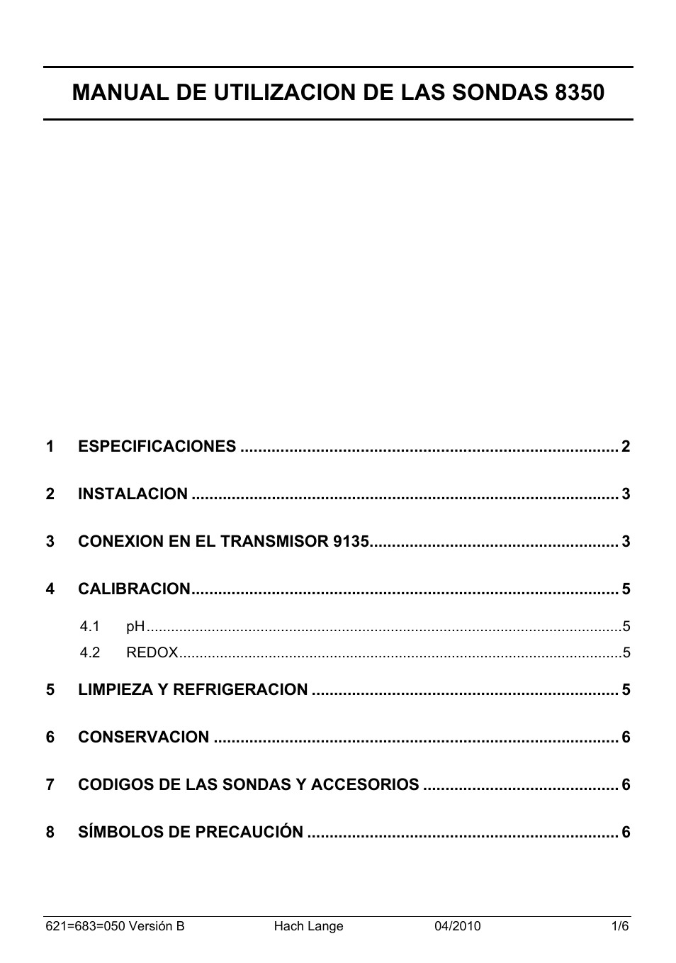 Manual de utilizacion de las sondas 8350 | Hach-Lange POLYMETRON 8350_8351 User Manual User Manual | Page 23 / 36