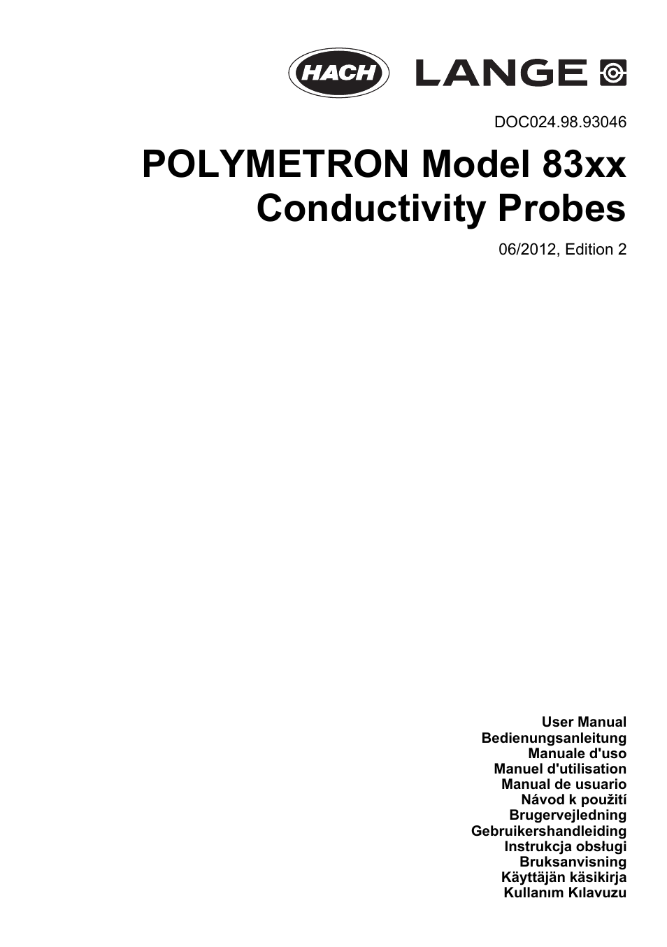 Hach-Lange POLYMETRON 83xx Basic User Manual User Manual | 124 pages