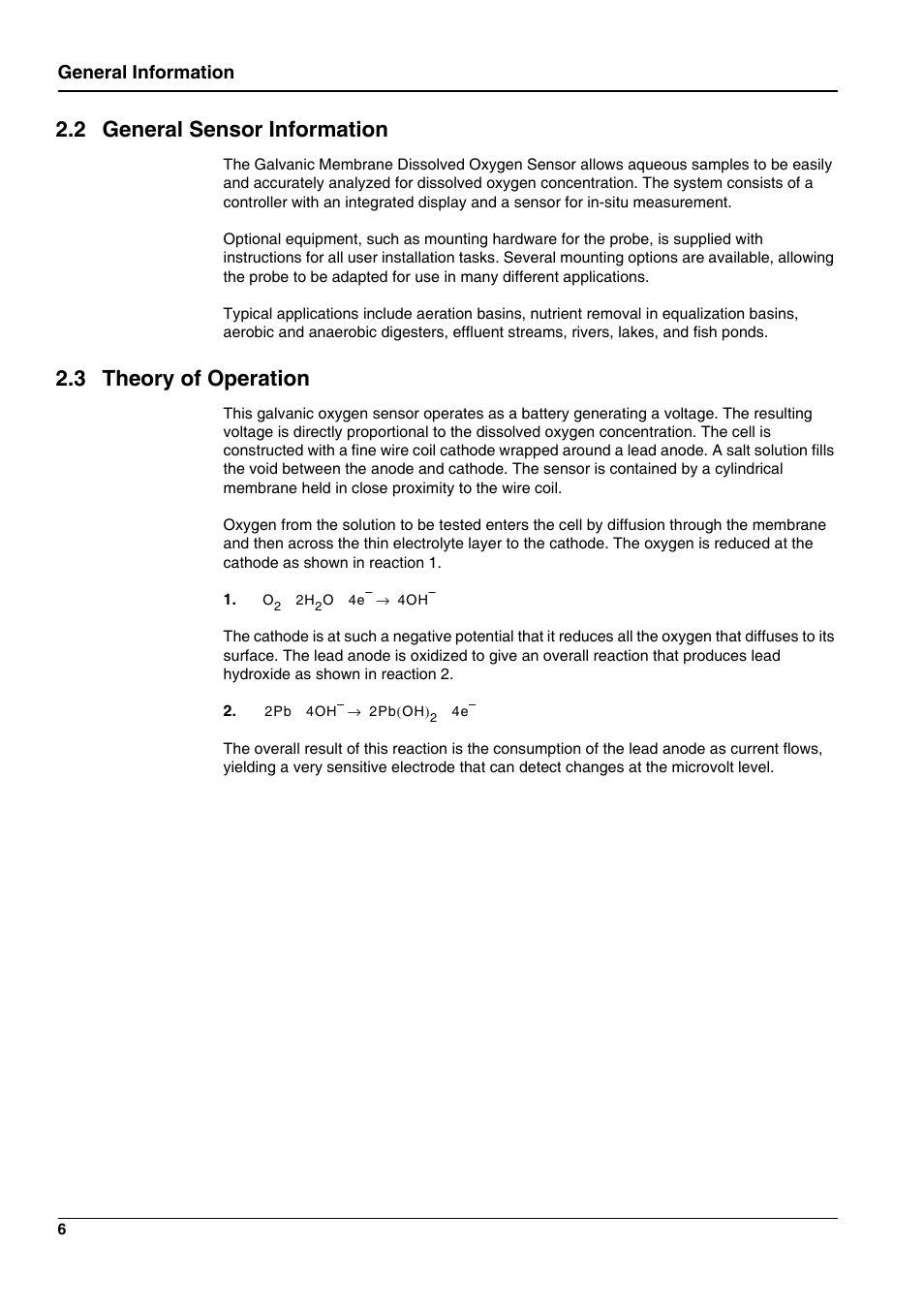 2 general sensor information, 3 theory of operation, General information | Hach-Lange 5740 sc User Manual | Page 10 / 36